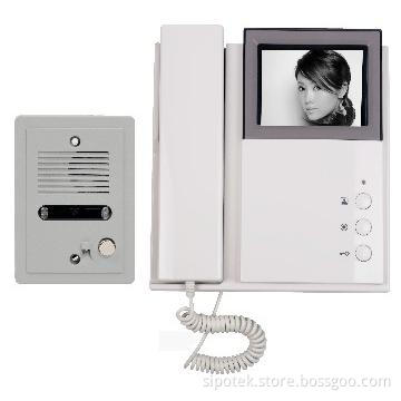 Sipo 4 inch B/W & Color Intercom System can Connect 2 Outdoor Unit